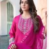 SKYLEE Embroidered Straight Kurta with Set of 3