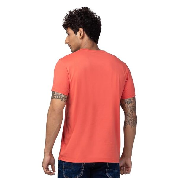 Spykar V Neck Half Sleeves Cotton Blended T-Shirt