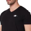 Spykar V Neck Half Sleeves Slim Fit T-Shirt Black