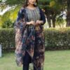 Tikhi Imli Embroidered- Zari Work Kurta with Pant and Dupatta (Set of 3)