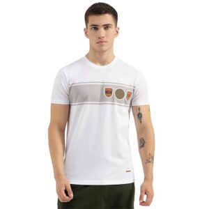 United Colors of Benetton Regular Fit Crew Neck Applique White T-Shirt 2XL