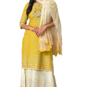 Aurelia Women Viscose Rayon Kurta Palazzo Dupatta Set