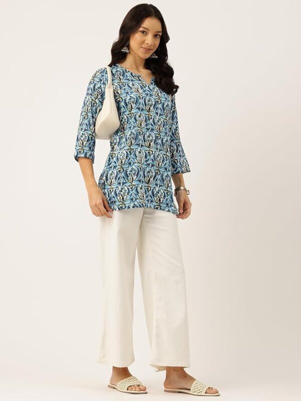 feranoid 3/4 Sleeve Round Neck Vcut Top Grey Colour