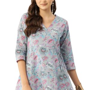 Feranoid Floral Print Angrakha Kurti