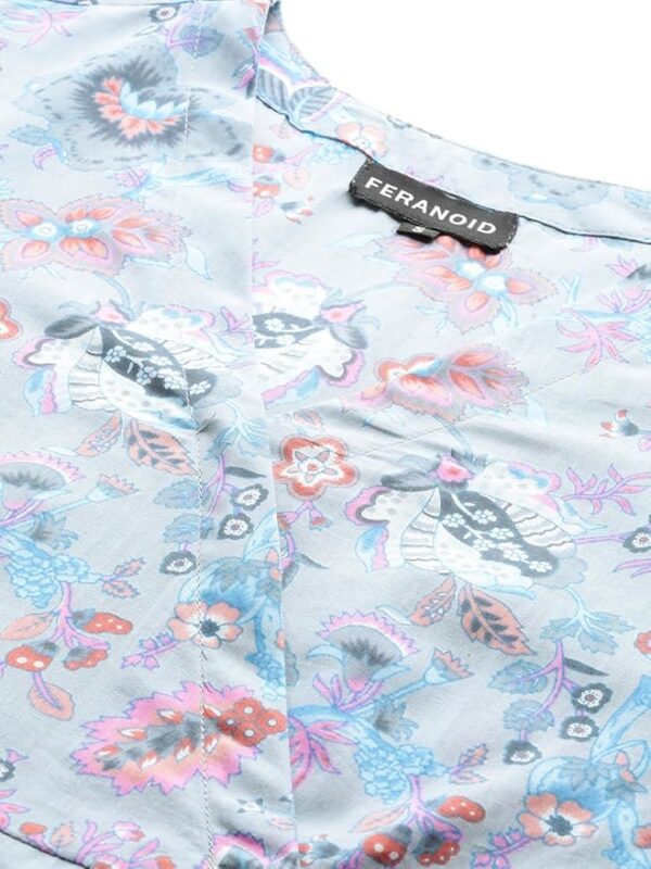 Feranoid Floral Print Angrakha Kurti