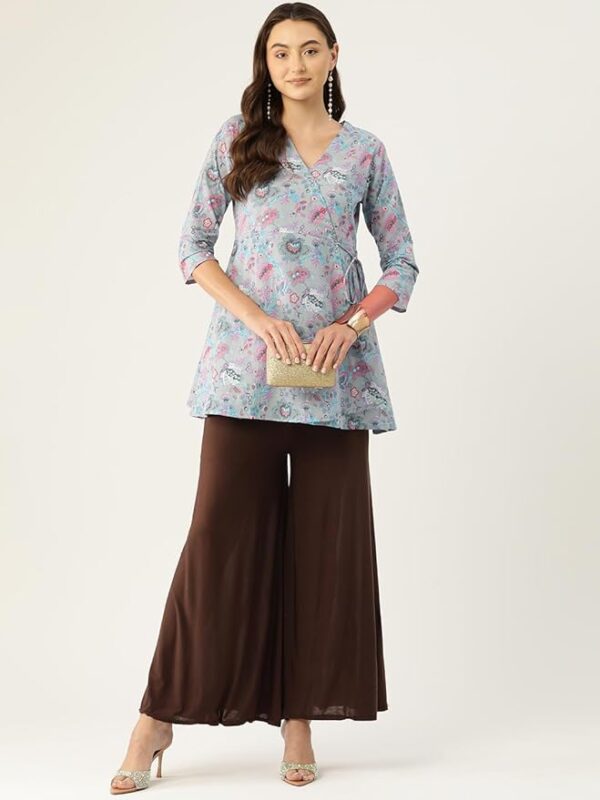 Feranoid Floral Print Angrakha Kurti