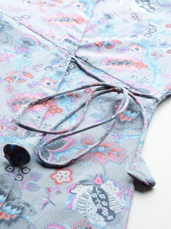 Feranoid Floral Print Angrakha Kurti