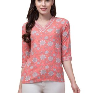Hive91 Casual Regular Sleeves Floral Print Pink Top
