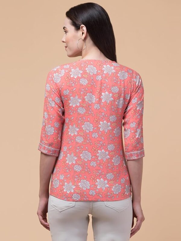 Hive91 Casual Regular Sleeves Floral Print Pink Top