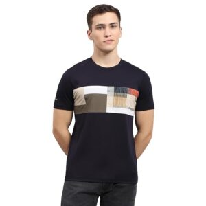 Monte Carlo Abstract Printed Round Neck Cotton T-shirt Till 5XL