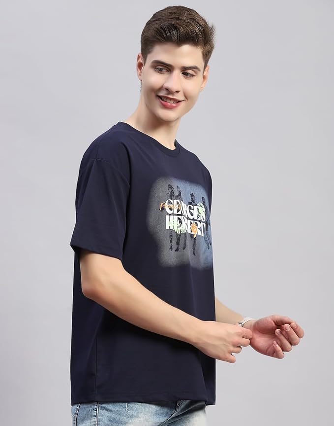 Monte Carlo Mens Printed Round Neck Half Sleeve Till 5XL