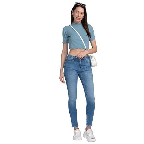 SPYKAR Ankle-Length Mid-Wash Skinny Adora Fit Jeans