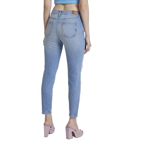 SPYKAR Mom Fit Mildly Distressed Light Fade Stretchable Jeans