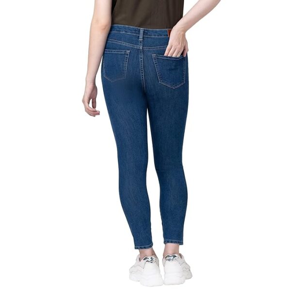 Spykar Women Mid Blue Cotton Super Skinny Ankle Length Jeans Alexa