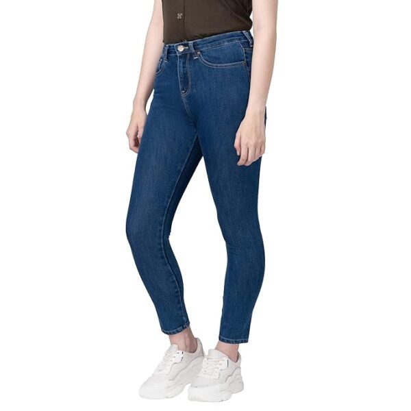 Spykar Women Mid Blue Cotton Super Skinny Ankle Length Jeans Alexa