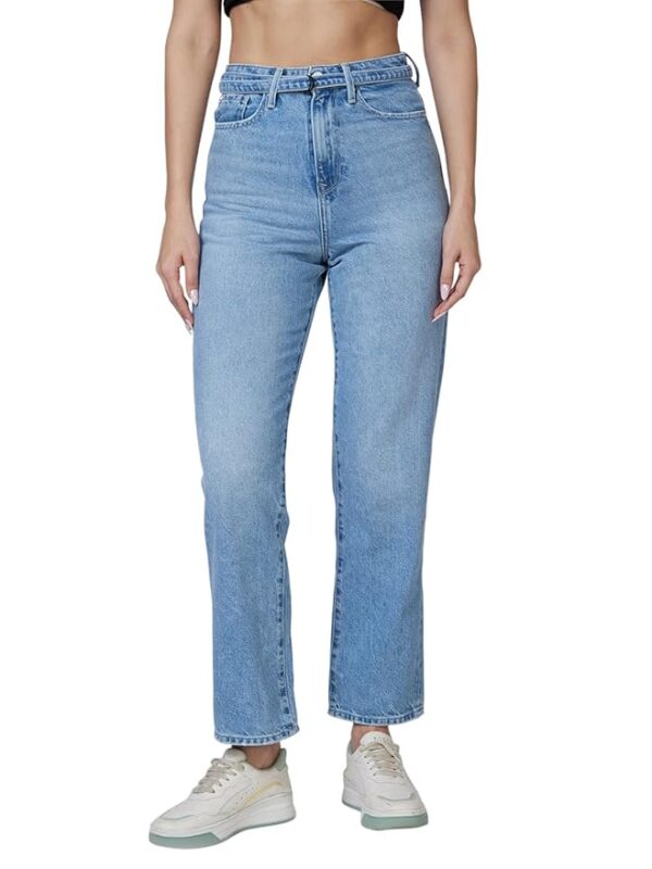 SPYKAR Women Straight Fit High‑Rise Heavy Fade Jeans