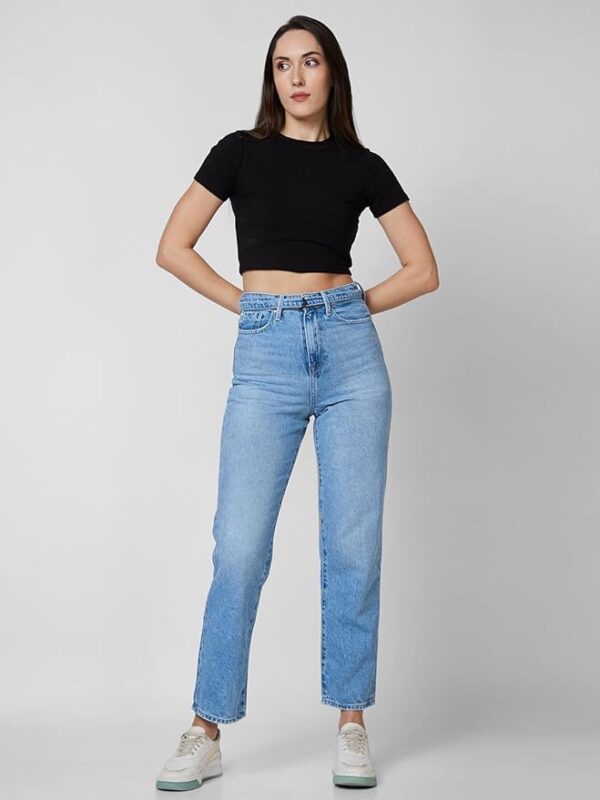 SPYKAR Women Straight Fit High‑Rise Heavy Fade Jeans