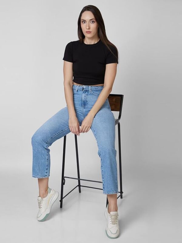 SPYKAR Women Straight Fit High‑Rise Heavy Fade Jeans