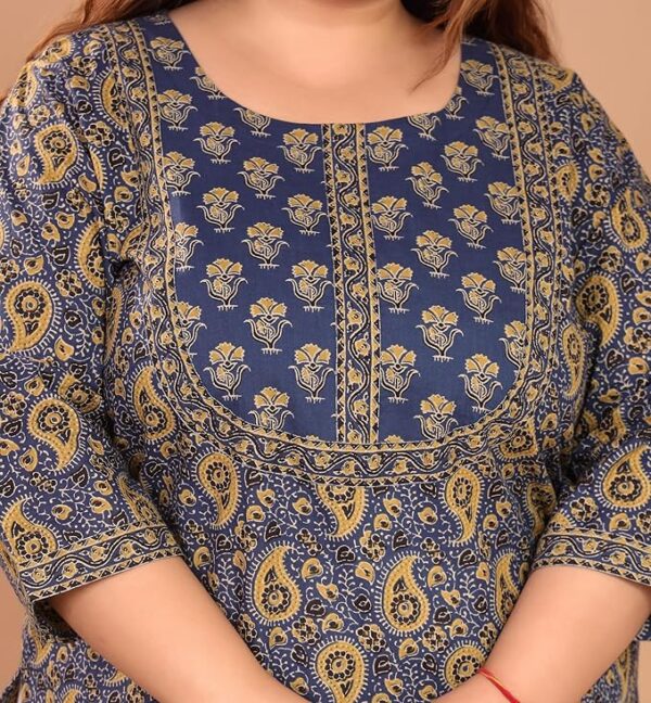 Swasti Plus Size Floral Printed Round Neck Cotton Straight Kurta Till 8XL